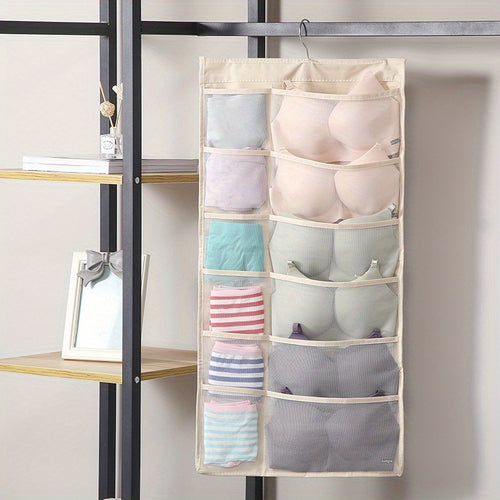 A Double-Sided Underwear Storage Bag, a Multifunctional Lingerie Packing Bag, And a Hanging Organizer for Bras And Socks