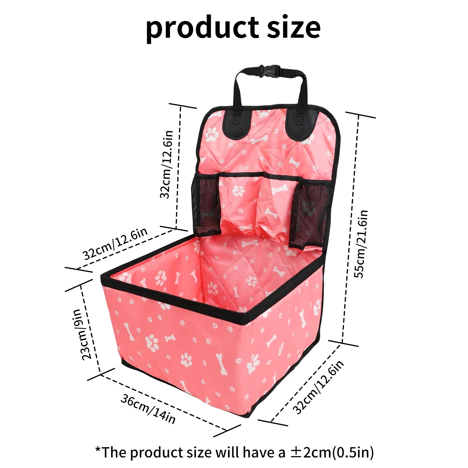 New Dog Car Seat with Storage Pockets,Scratch Proof Durable Pet Booster Car Front Seat for Small Medium Dog 강아지 가방
