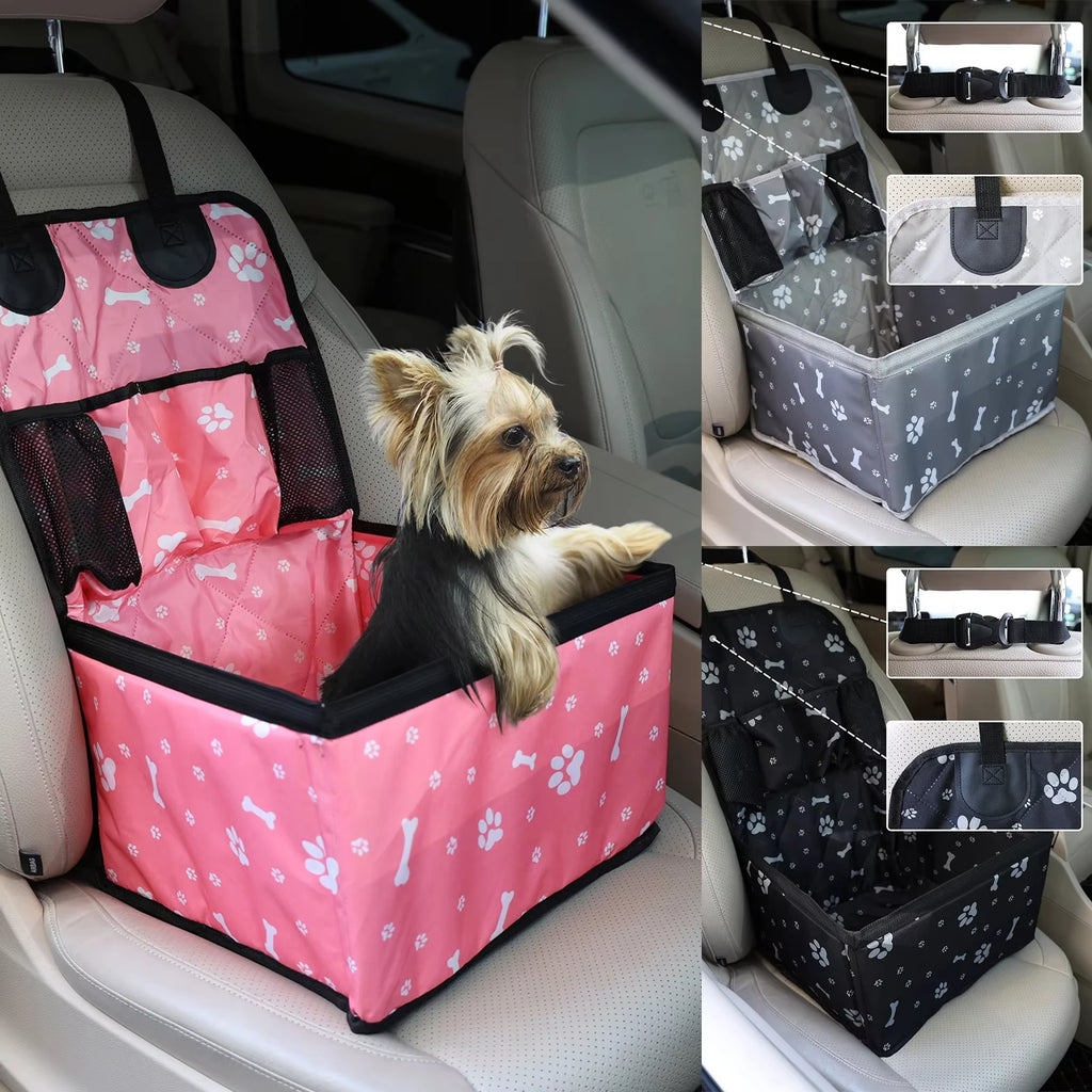 New Dog Car Seat with Storage Pockets,Scratch Proof Durable Pet Booster Car Front Seat for Small Medium Dog 강아지 가방